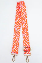 Load image into Gallery viewer, Two Tone Zebra and Lightning Bolt Bag Strap in Pink &amp; Orange: One-size
