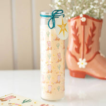 Load image into Gallery viewer, Howdy Cowboy Boot Print Floral Tube Candle