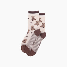Load image into Gallery viewer, Teddy Bear Women's Bamboo Socks in Cream: UK 3-7 | EU 36-40 | US 5-9