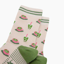 Load image into Gallery viewer, Matcha Tea Bamboo Socks in Cream: UK 3-7 | EU 36-40 | US 5-9