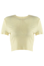 Load image into Gallery viewer, Pastel Yellow Ribbed Cropped T-Shirt