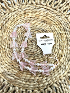 Beaded Phone Strap - Holographic Butterfly