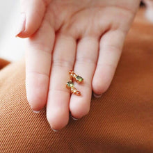 Load image into Gallery viewer, Triple Crystal Stud Earrings in Gold