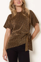 Load image into Gallery viewer, Bronze Sparkly Tie Side Top