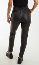 Load image into Gallery viewer, BLACK LEATHER LOOK TROUSERS