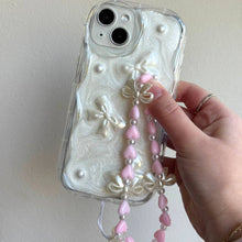 Load image into Gallery viewer, Beaded Phone Strap - Hearts &amp; Bows