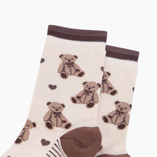Load image into Gallery viewer, Teddy Bear Women's Bamboo Socks in Cream: UK 3-7 | EU 36-40 | US 5-9