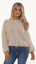 Load image into Gallery viewer, Round Neck Long Sleeve Mohair Cardigan