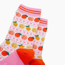 Load image into Gallery viewer, Oranges &amp; Lemons Bamboo Socks in White: UK 3-7 | EU 36-40 | US 5-9