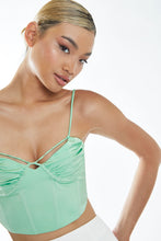 Load image into Gallery viewer, Glamorous Green Corset Crop Top