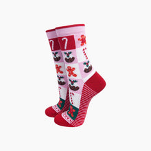 Load image into Gallery viewer, Christmas Sweets Squares Women's Bamboo Socks in Pink/Red: UK 3-7 | EU 36-40 | US 5-9