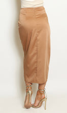 Load image into Gallery viewer, Taupe Silky Midi Skirt