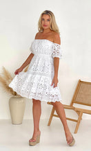 Load image into Gallery viewer, Camden Broidery Off Shoulder Dress White
