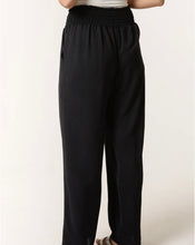 Load image into Gallery viewer, Black Wide Leg Elasticated Waist Trousers