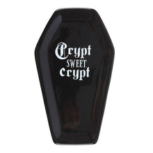 Load image into Gallery viewer, Crypt Sweet Crypt Gothic Halloween Coffin Shaped Trinket Tray