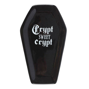 Crypt Sweet Crypt Gothic Halloween Coffin Shaped Trinket Tray