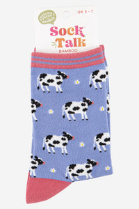 Women's Spring Cow Print Bamboo Socks: UK 3-7 | EU 36-40 | US 5-9