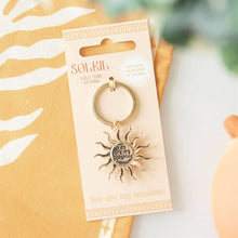 Load image into Gallery viewer, Gold Sun Keyring