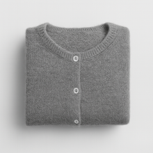 Load image into Gallery viewer, Round Neck Long Sleeve Mohair Cardigan