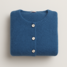 Load image into Gallery viewer, Round Neck Long Sleeve Mohair Cardigan