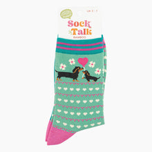 Load image into Gallery viewer, Women&#39;s Bamboo Socks - Mint, Sausage Dog &amp; Puppy: UK 3-7 | EU 36-40 | US 5-9