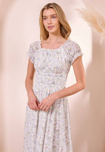 Load image into Gallery viewer, White Ditsy Mesh Bardot Maxi Dress