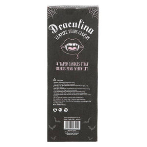 Set of 4 Gothic Pink Vampire Tears Bleeding Halloween Taper Candles