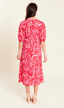 Load image into Gallery viewer, Red/Pink Tie Detail Split Detail Midi Dress