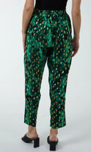 Load image into Gallery viewer, GREEN FOIL LEAF DETAIL CAPRI TROUSERS