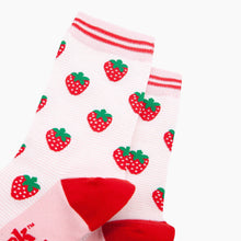 Load image into Gallery viewer, Strawberries Bamboo Socks in Light Pink: UK 3-7 | EU 36-40 | US 5-9