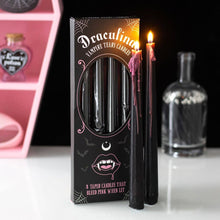 Load image into Gallery viewer, Set of 4 Gothic Pink Vampire Tears Bleeding Halloween Taper Candles