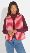 Load image into Gallery viewer, Striped Reversible Gilet in Pink/Red
