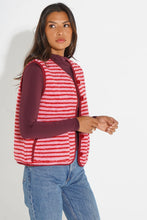 Load image into Gallery viewer, Striped Reversible Gilet in Pink/Red