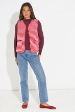 Load image into Gallery viewer, Striped Reversible Gilet in Pink/Red
