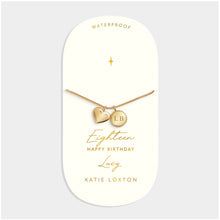 Load image into Gallery viewer, '18th Birthday' Waterproof Gold Sentiment Bracelet