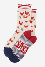 Load image into Gallery viewer, Women's Bamboo Socks - Cream/Red, Festive Hen: UK 3-7 | EU 36-40 | US 5-9