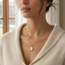 Load image into Gallery viewer, Tarnish Resistant Moon and Star Pearlescent Necklace
