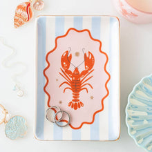 Load image into Gallery viewer, Striped Lobster Coastal Trinket Dish