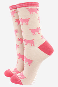 Women's Pig Print Bamboo Socks: UK 3-7 | EU 36-40 | US 5-9