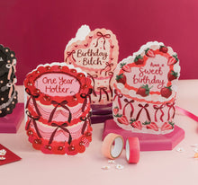 Load image into Gallery viewer, One Year Hotter - Birthday Cake Shaped Greeting Card