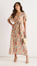 Load image into Gallery viewer, Multi Floral Jacquard Chiffon Midi Dress