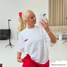 Load image into Gallery viewer, BEADED PHONE STRAP - FLOWERS &amp; PEARLS