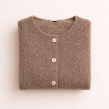 Load image into Gallery viewer, Round Neck Long Sleeve Mohair Cardigan