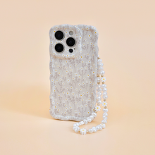 Load image into Gallery viewer, Beaded Phone Strap - Daisy Pearl