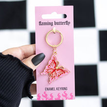Load image into Gallery viewer, Flaming Butterfly Keyring
