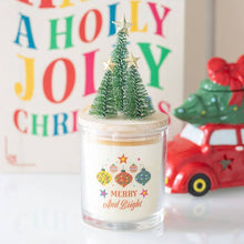 Load image into Gallery viewer, Merry and Bright Cinnamon &amp; Spice Christmas Candle with Tree