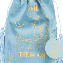 Load image into Gallery viewer, The Moon Vintage Tarot Card Velvet Drawstring Bag
