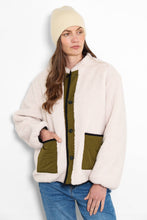 Load image into Gallery viewer, Connie Reversible Jacket- Khaki/Cream, Borg