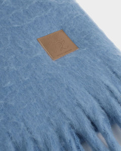 Oversized Recycled Tassel Scarf Blue