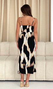 Molly Slip Midi Dress Animal Print